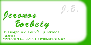 jeromos borbely business card